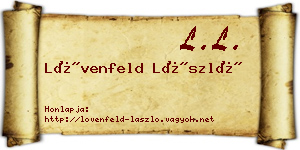 Lövenfeld László névjegykártya